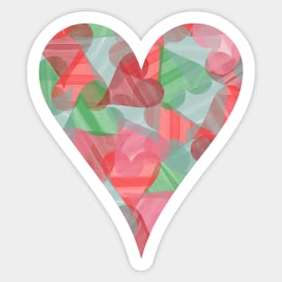 Stacked Watercolour Hearts Sticker